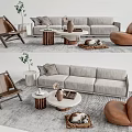 Modern sofa coffee table combination 3d model