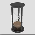 Classic Black Frame Hourglass With Round Base Transparent Glass And Brown Sand