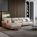 Modern corner sofa coffee table combination 3d model