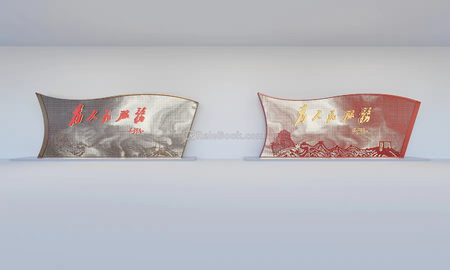 Cultural modeling of modern exhibition wall 3d model
