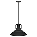 Black Modern Pendant Light With Bell Shaped Shade And Long Hanging Rod