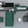 Green Modern Industrial Equipment With Control Panel Display Screen Storage Cabinets And Waste Bins