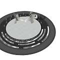 Ornate Circular Fountain Design Featuring Central Sculpture And Decorative Bands
