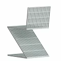 Modern Metal Dining Chairs With Grid Design And Sleek Geometric Structure Frame 3d model