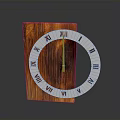 Modern Electronic Clock Appliance With Wooden Background And Circular Roman Numeral Face