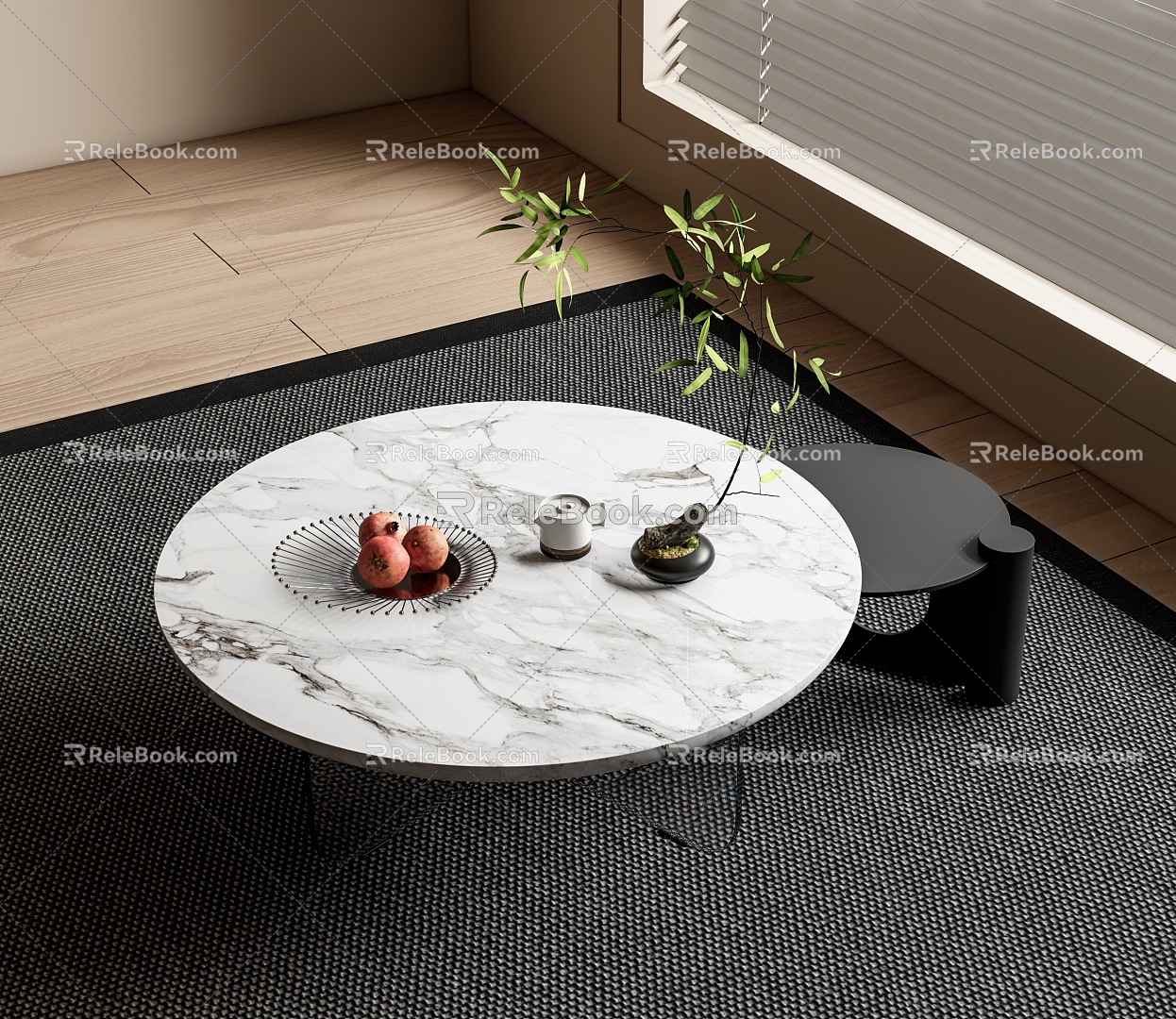 Modern Coffee Table Mother and Mother Coffee Table Combination Round Coffee Table 3d model