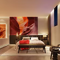 Luxurious SPA Sauna Room With Art Wall And Comfortable Bed
