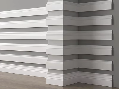 White Decorative Crown Molding For Wall Corner In Home Interior Design 3d model