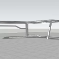 Modern Bus Stop Shelter Design With Roof Support Pillars And Platform