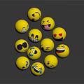 Yellow Emoji Face Balls Decorative Ornament Set For Home Desktop Decoration