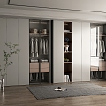 Modern Wardrobe Cloakroom Wardrobe Swing Door Wardrobe Glass Door Wardrobe Clothes Clothes Ornaments Storage Cabinet 3d model