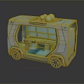minibus minivan driverless bus school bus van box car 3d model