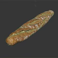 Golden Brown Baked Baguette With Crispy Crust On Black Background