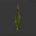 Two Sets of Hanging Green Leaf Plants On Wooden Poles With Cascading Foliage