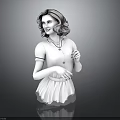 Kids Toy Doll 3D Model Figure With Dress Necklace And Smiling Face