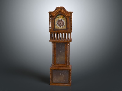 Vintage Floor Clock Big Clock Watch 3d model