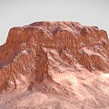 desert gobi mountain range desert terrain 3d model