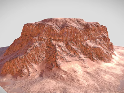 Red Mountain Scenic View Featuring Rocky Texture Sandy Ground and Desert Like Terrain 3d model