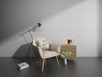 Nordic Sofa Chair Combination 3d model