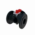 Industrial Equipment Flanged Ball Valve With Black Body And Red Handle