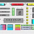 Public Facility Area With Multiple Bars Coffee Shops Art Space And Colorful Signs