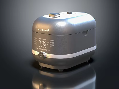 Modern CUCKOO Gray Rice Cooker With Digital Display And Time Setting Kitchen Appliance 3d model