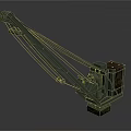 Green Industrial Crane Machinery With Extended Boom And Base Structure 3d model