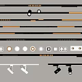 Modern spotlight downlight rail light 3d model