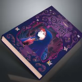 Magical Book Cover Featuring Purple Ornate Design Hooded Figure Butterflies And Castle Silhouette