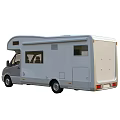 Silver Mercedes Benz RV Motorhome Exterior With Windows And Doors