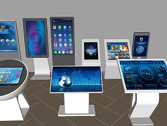 Intelligent display touch ATM interactive all-in-one machine automatic ticket machine service machine 3d model