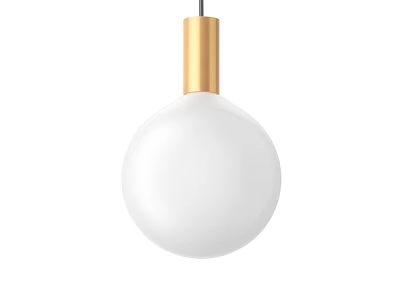 Modern Pendant Light with White Round Glass Shade and Gold Metal Ceiling Fixture 3d model
