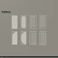 Poliform White Wardrobe Doors with Various Designs Displayed on Beige Wall 3d model