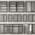 Various Window Designs Showcasing Different Frame Styles And Glass Panel Features 3d model