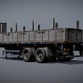 Heavy Duty Flatbed Truck With Stakes For Commercial Cargo Transport