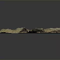 3D Topographic Decorative Model With Blue Water And Multicolor Terrain Features