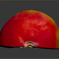 Fresh Halved Peach Showing Juicy Yellow Flesh And Red Skin