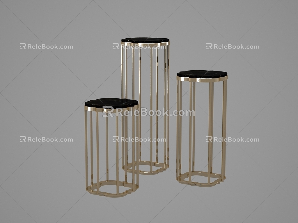 American-style flower Senior high school low flower stand 3d model