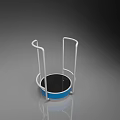Playground Equipment With White Frame And Blue Circular Trampoline Surface For Kids