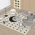 Modern edra sofa coffee table combination 3d model