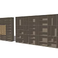 Organized Modern Wooden Display Shelves With Multiple Compartments For Retail Storage Solution 3d model