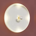 Minimalist Modern Wall Lamp With Round Brushed Metal Design And Soft Warm Light Glow