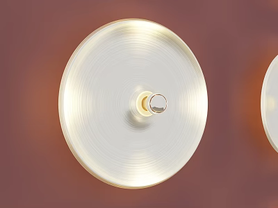 Minimalist Modern Wall Lamp With Round Brushed Metal Design And Soft Warm Light Glow 3d model