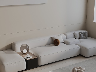 Modern three-seat sofa 3d model