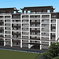 New Chinese-style Residential Building Noble Large-size Multi-storey Residence 3d model