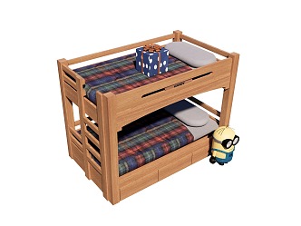 Nordic Bed High and Low Bed Bunk Bed Children's Bed 3d model