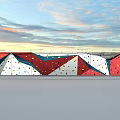 Colorful Climbing Wall Sports Equipment With Geometric Design And Rock Holds