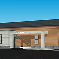 Modern Building Exterior Design With Wooden Walls Stone Accents And Black Roof
