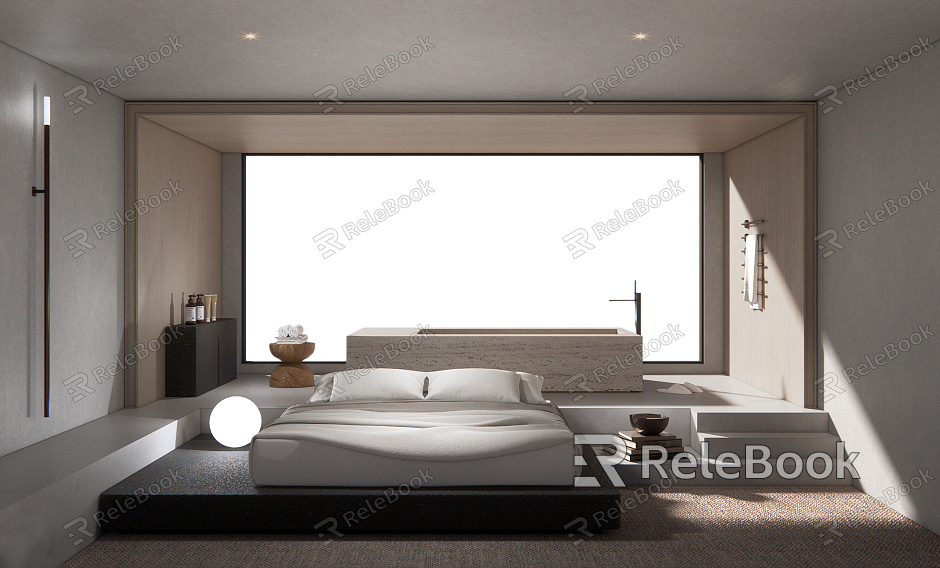 Modern Room Minimalist Resort Homestay Room model