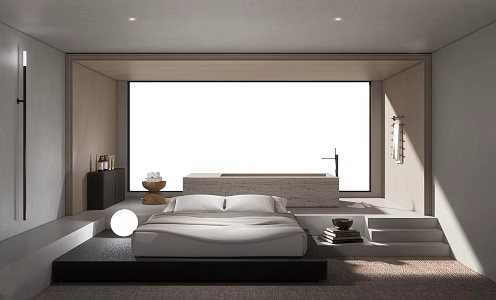 Modern Room Minimalist Resort Homestay Room 3d model